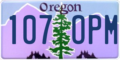 OR license plate 107OPM