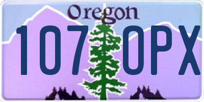 OR license plate 107OPX