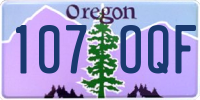OR license plate 107OQF