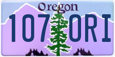 OR license plate 107ORI
