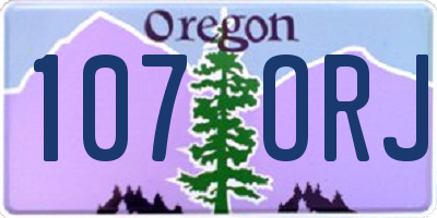 OR license plate 107ORJ