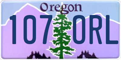 OR license plate 107ORL