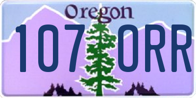 OR license plate 107ORR