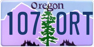 OR license plate 107ORT