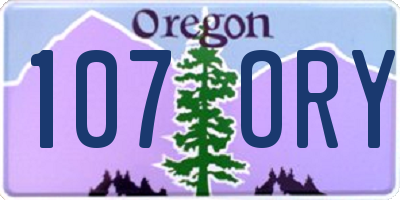 OR license plate 107ORY