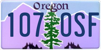 OR license plate 107OSF