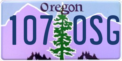 OR license plate 107OSG