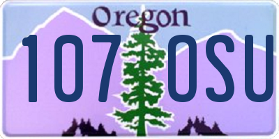 OR license plate 107OSU