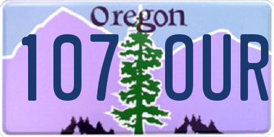 OR license plate 107OUR