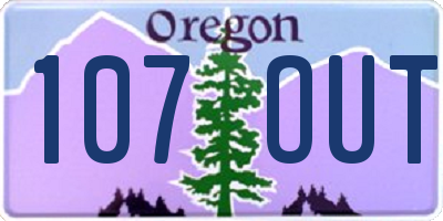 OR license plate 107OUT