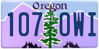 OR license plate 107OWI