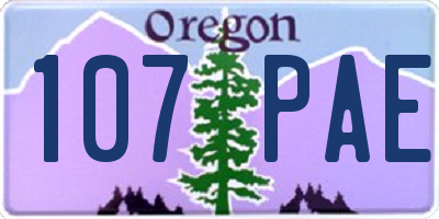 OR license plate 107PAE
