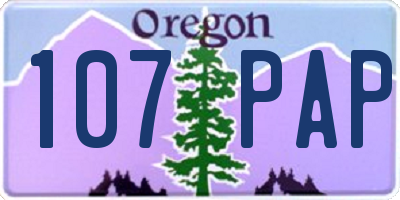 OR license plate 107PAP