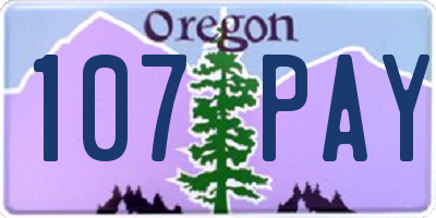 OR license plate 107PAY