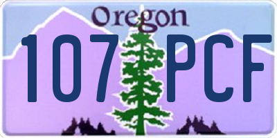 OR license plate 107PCF