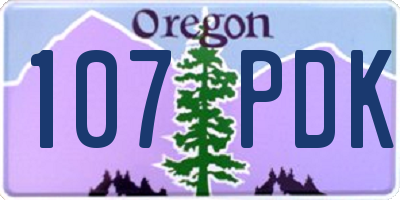 OR license plate 107PDK