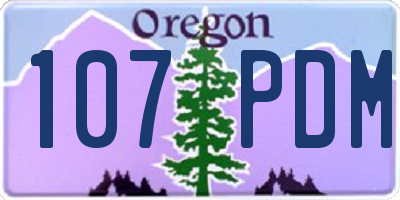 OR license plate 107PDM