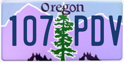 OR license plate 107PDV