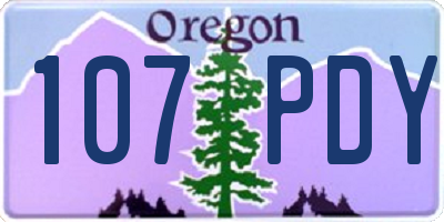OR license plate 107PDY