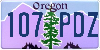 OR license plate 107PDZ