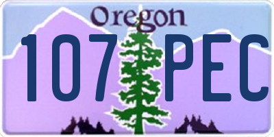 OR license plate 107PEC