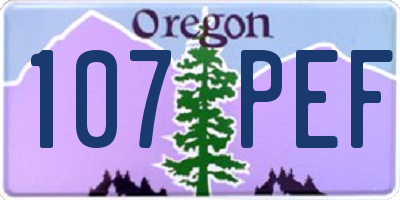 OR license plate 107PEF