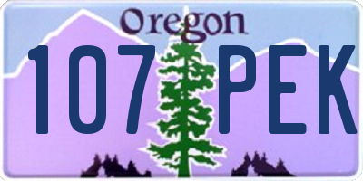OR license plate 107PEK