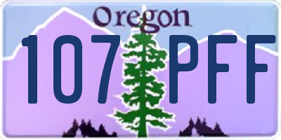 OR license plate 107PFF