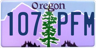 OR license plate 107PFM