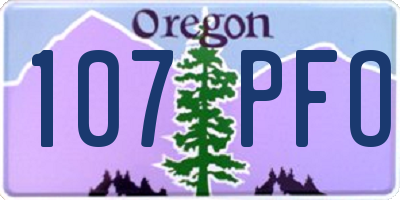 OR license plate 107PFO