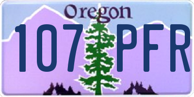 OR license plate 107PFR