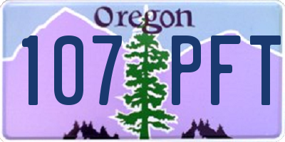 OR license plate 107PFT