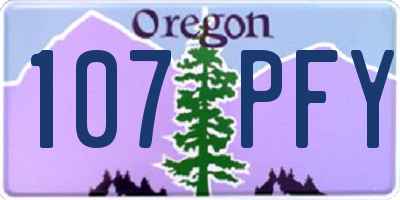 OR license plate 107PFY