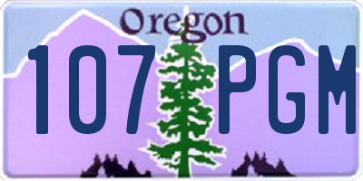 OR license plate 107PGM