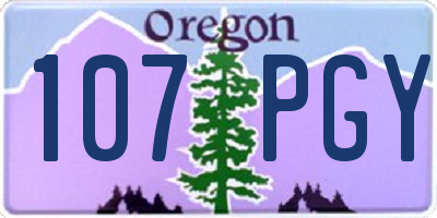 OR license plate 107PGY