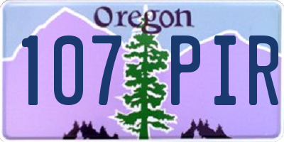 OR license plate 107PIR