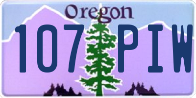OR license plate 107PIW