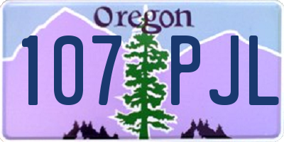 OR license plate 107PJL