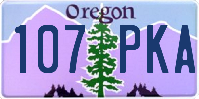 OR license plate 107PKA