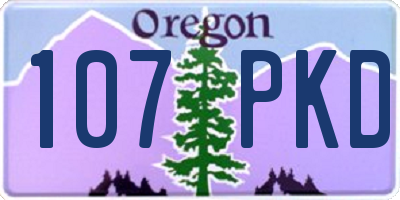 OR license plate 107PKD