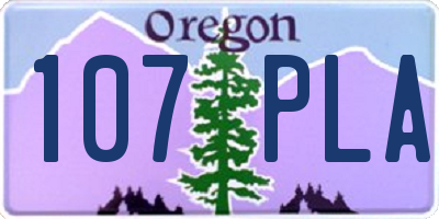 OR license plate 107PLA
