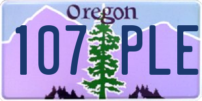 OR license plate 107PLE