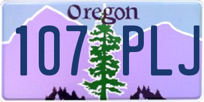 OR license plate 107PLJ