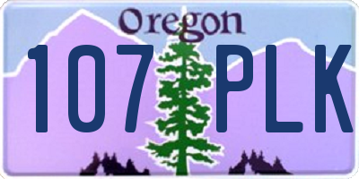 OR license plate 107PLK