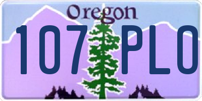 OR license plate 107PLO