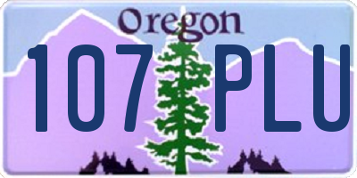 OR license plate 107PLU