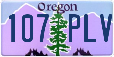 OR license plate 107PLV