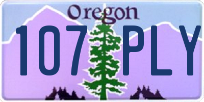 OR license plate 107PLY