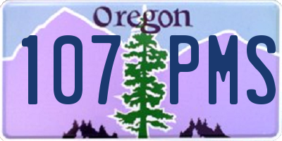 OR license plate 107PMS