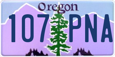 OR license plate 107PNA
